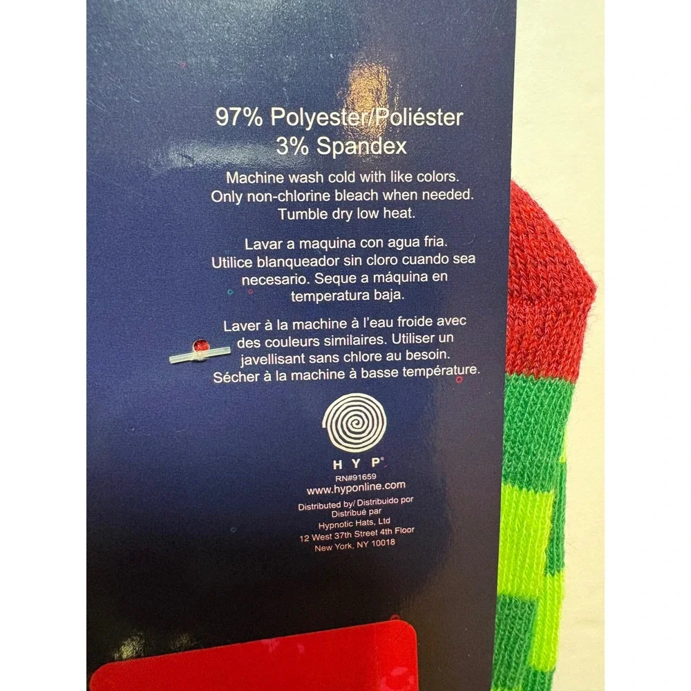 HYP Christmas Morning Matching Socks 4 Pairs Raised By Elves Red Green‎ Striped